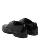 Black Leather Lace Up Derby Men Dress Shoes