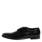 Black Leather Lace Up Derby Men Dress Shoes