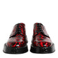 Red Leopard Derby Formal Men Dress Shoes