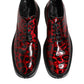 Red Leopard Derby Formal Men Dress Shoes