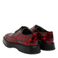 Red Leopard Derby Formal Men Dress Shoes
