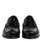 Black Leather Slip On Loafers Dress Shoes