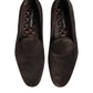 Brown Velvet Leather Slip On Loafers Shoes
