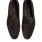 Brown Velvet Leather Slip On Loafers Shoes