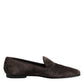 Brown Velvet Leather Slip On Loafers Shoes