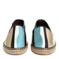 Multicolor Stripes Canvas Flat Espadrille Shoes