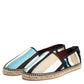 Multicolor Stripes Canvas Flat Espadrille Shoes