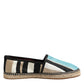 Multicolor Stripes Canvas Flat Espadrille Shoes