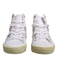 White Lace Up Mid Top Women Sneakers Shoes