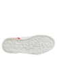 White Red Logo Low Top Leather Sneakers Shoes