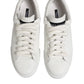 White Logo Lace Up Low Top Men Sneakers Shoes