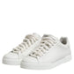 White Logo Lace Up Low Top Men Sneakers Shoes