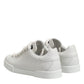 White Logo Lace Up Low Top Men Sneakers Shoes
