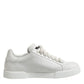White Logo Lace Up Low Top Men Sneakers Shoes