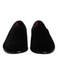 Black Velvet Slip On Loafers Formal Shoes