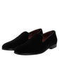Black Velvet Slip On Loafers Formal Shoes