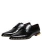 Black Leather Studded Derby Men Dress Shoes