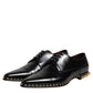 Black Leather Studded Derby Men Dress Shoes