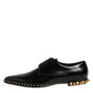 Black Leather Studded Derby Men Dress Shoes