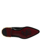 Black Leather Studded Derby Men Dress Shoes