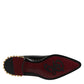 Black Leather Studded Derby Men Dress Shoes