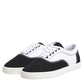 Black Cotton Canvas Lace Up Men Sneakers Shoes