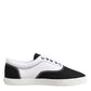Black Cotton Canvas Lace Up Men Sneakers Shoes