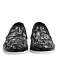 Black Slip On Printed Men Loafers Shoes