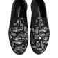 Black Slip On Printed Men Loafers Shoes
