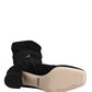 Black Suede Leather Knee High Boots Shoes