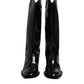 Black Calfskin Leather Logo High Boots Shoes