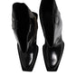 Black Calfskin Leather Logo High Boots Shoes
