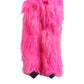 Pink Faux Fur Leather High Heels Boots Shoes