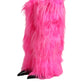 Pink Faux Fur Leather High Heels Boots Shoes