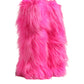 Pink Faux Fur Leather High Heels Boots Shoes