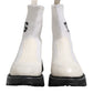 White Beige DG Logo Mid Calf Boots Shoes