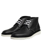 Black White Leather Ankle Boots Shoes