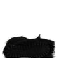 Black Faux Fur Mid Calf Boots Shoes