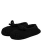 Black Wool Slip On Flats Ballerina Shoes