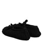 Black Wool Slip On Flats Ballerina Shoes