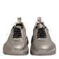 Silver DAYMASTER Leather Men Sneakers Shoes