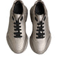 Silver DAYMASTER Leather Men Sneakers Shoes