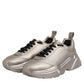 Silver DAYMASTER Leather Men Sneakers Shoes