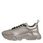 Silver DAYMASTER Leather Men Sneakers Shoes