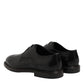 Black Leather Derby Wingtip Formal Shoes