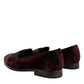 Red Velvet Men Slip On Loafers Dress Shoes