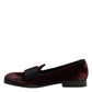 Red Velvet Men Slip On Loafers Dress Shoes