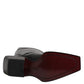 Black Leather High Boots Flats Shoes