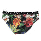 Black Floral Logo Beachwear Men Brief Swimwear