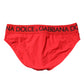 Red Logo Waist Men Beachwear Brief Swimwear